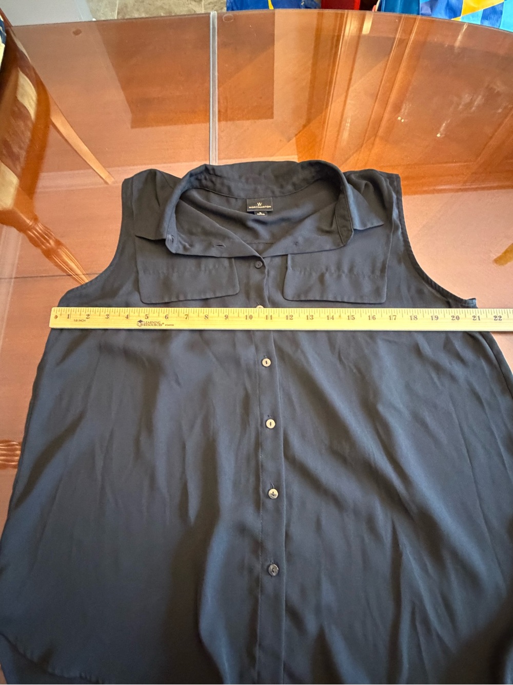 Worthington Sleeveless Black Button-Down Shirt - Picture 5 of 8